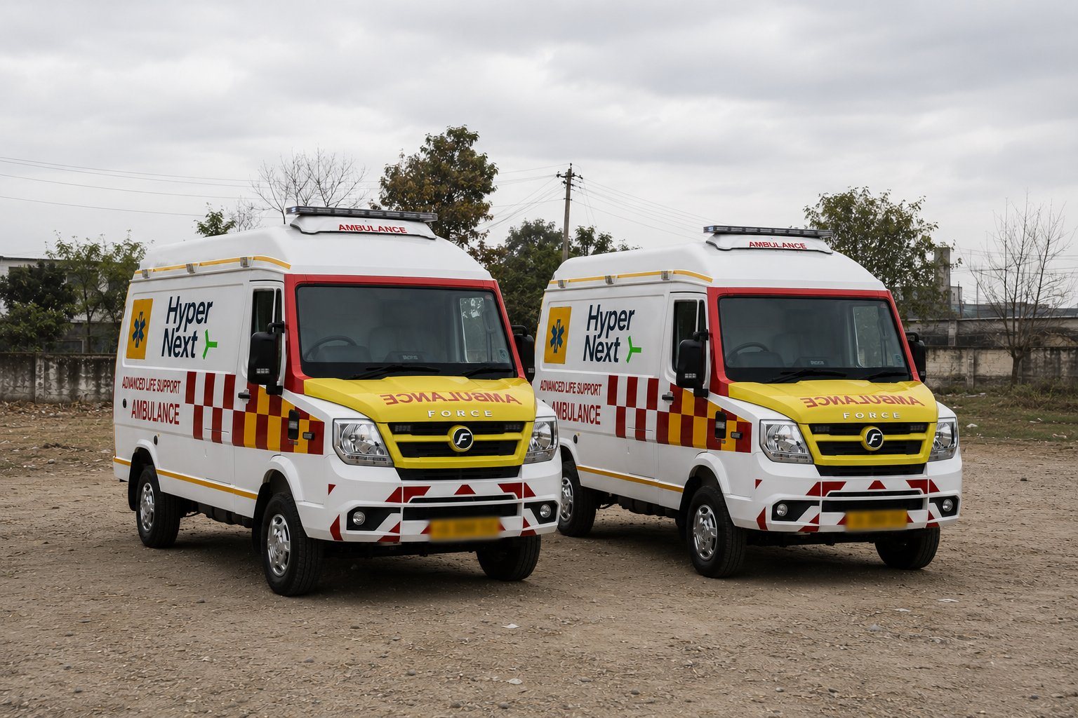 Two HyperNext-branded Force Advanced Life Support ambulances donated to the Government of Telangana