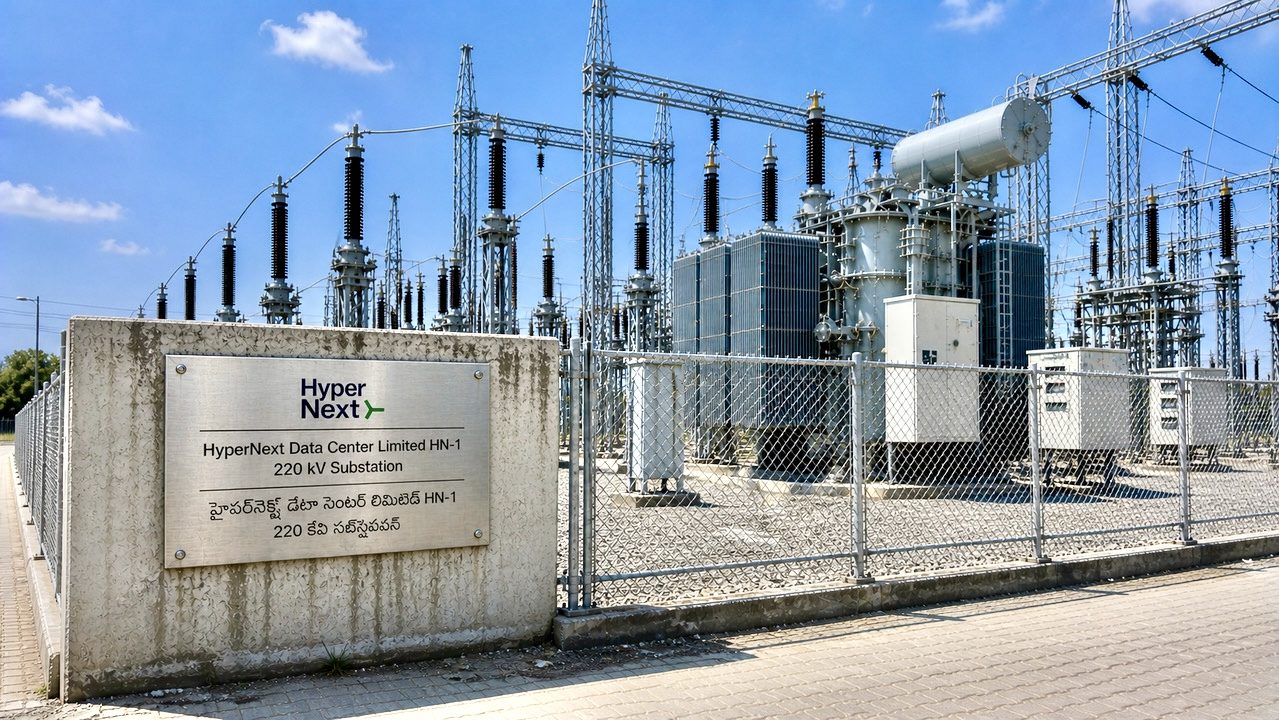 The HyperNext HN-1 220 kV substation in Hyderabad, energised April 2026