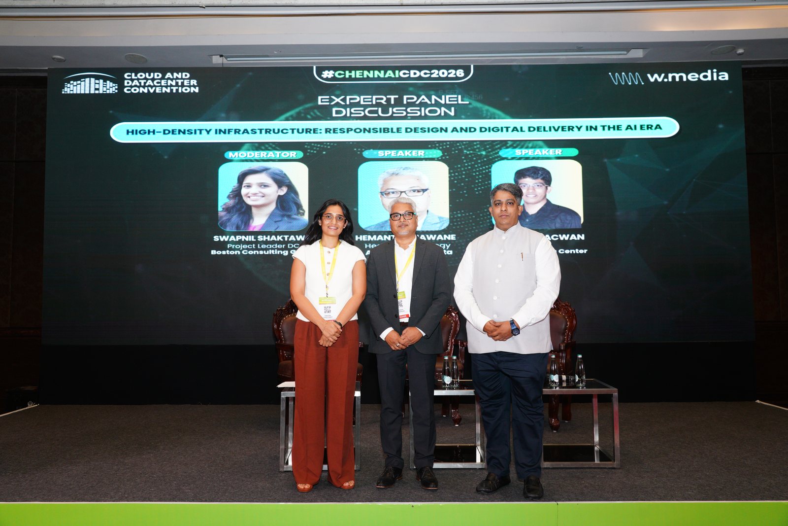 HyperNext CEO Harsh Macwan on the expert panel "High-Density Infrastructure: Responsible Design and Digital Delivery in the AI Era" at the Cloud and Datacenter Convention, Chennai 2026